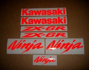 ZX10R or ZX6R ninja custom decals light reflective red stickers set kit customized autocollants graphics adhesives labels pattern logo