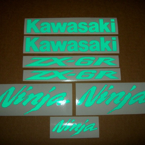 ZX10R or ZX6R ninja light reflective green custom decals stickers set kit customized pegatinas autocollants graphics adhesives logo