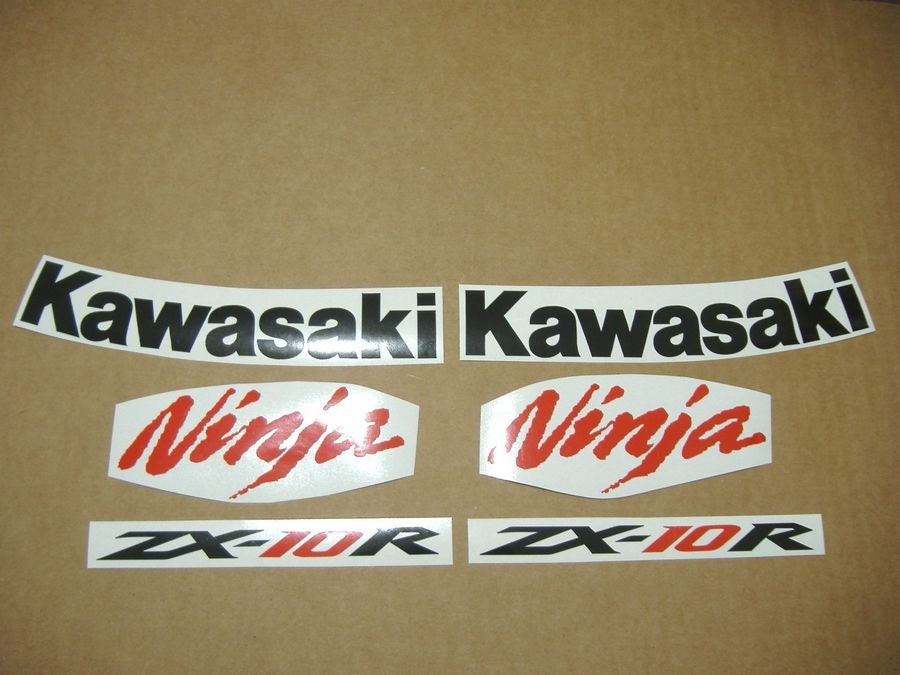 ZX10R Ninja Full Custom Decals Light Red Black Lime Green Stickers
