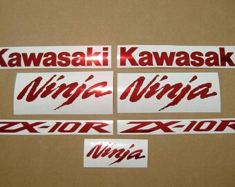 ZX6R または ZX10R ニンジャ クロームレッド カスタムデカール