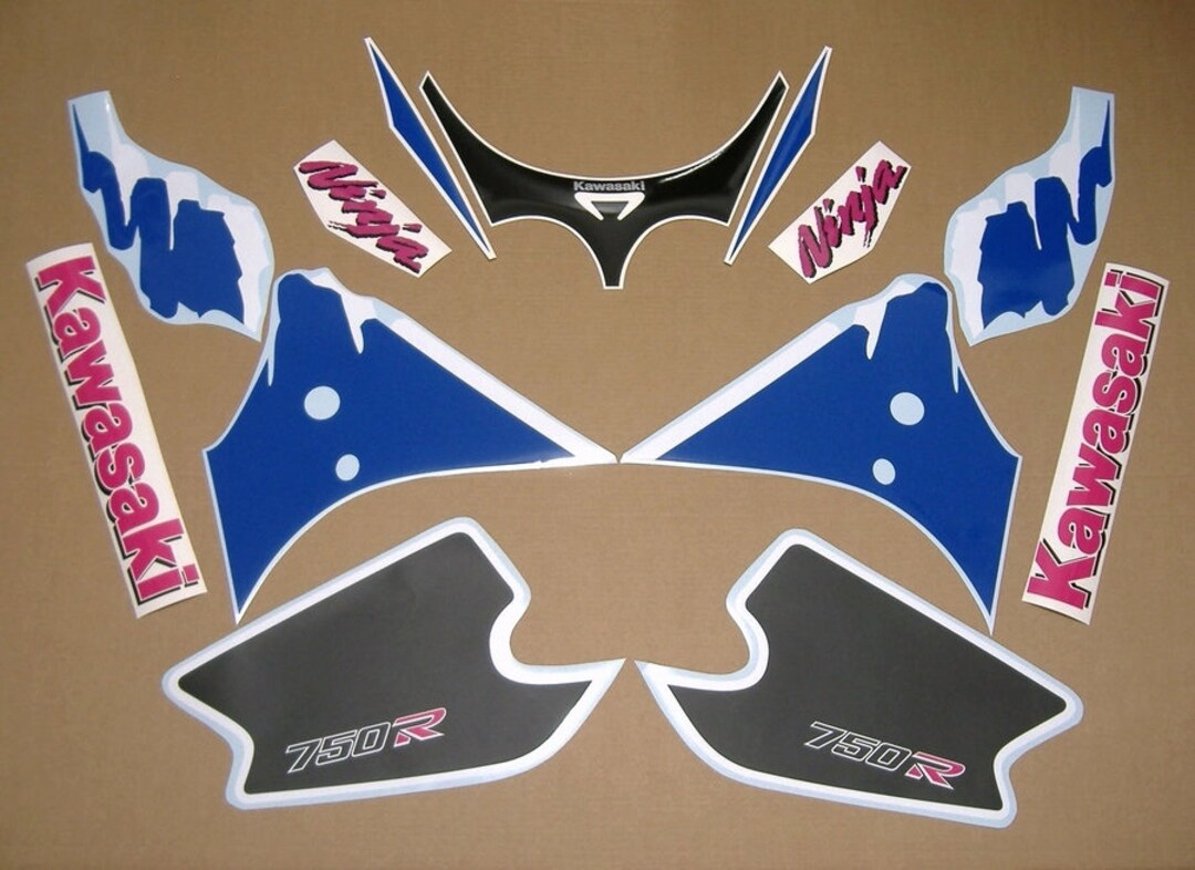ZXR 750 1993 フルアフターマーケットデカールキット 修復