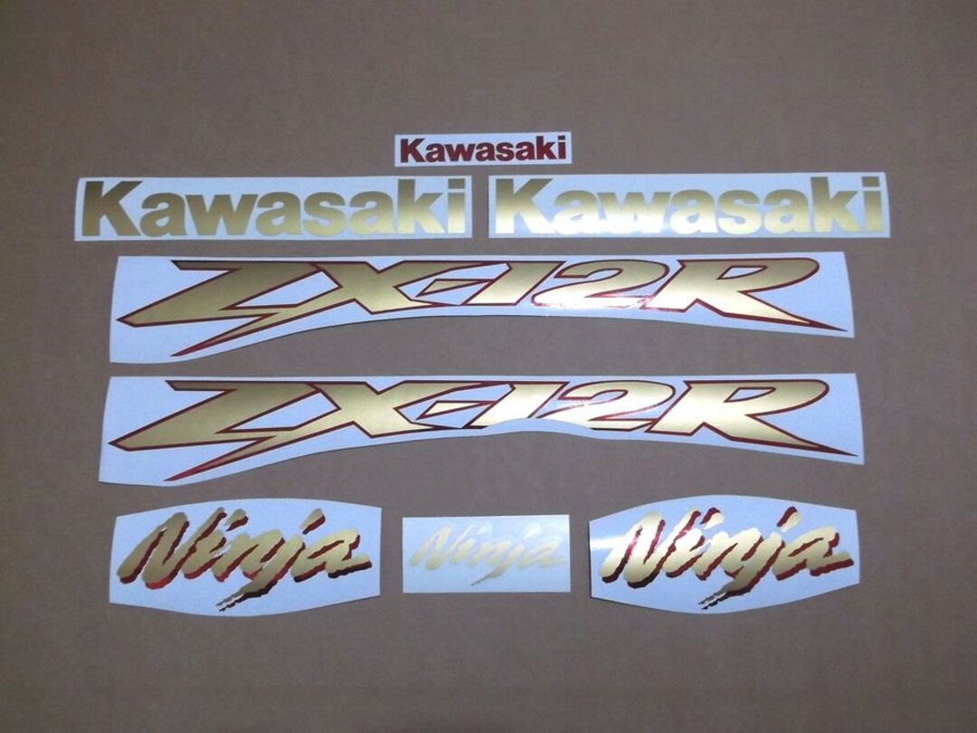 ZX12R 2000-2004 Ninja Gold Pearl Red Stickers Set Decals