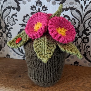 PDF Knitting Pattern - Flower Pot