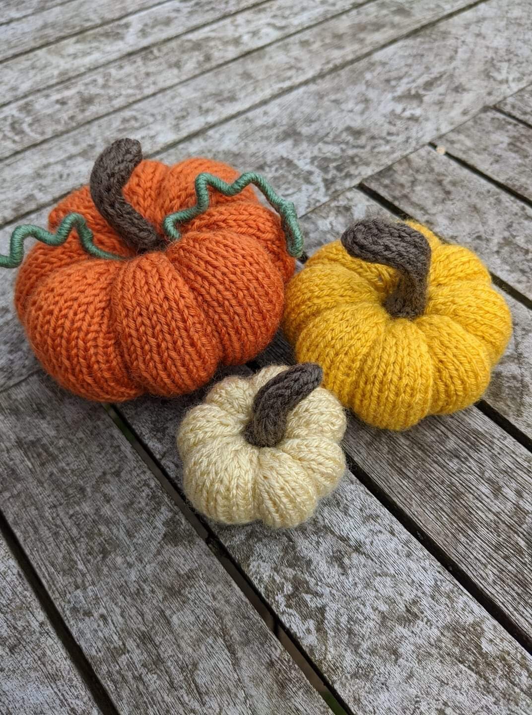 Ready Made 3x Knitted Pumpkins 3 Etsy