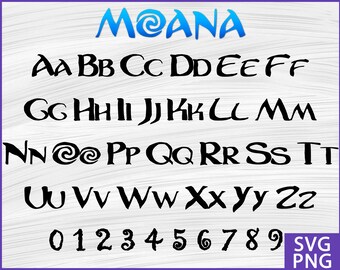 moana font etsy