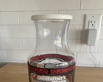 Caraffa in stile vetro colorato della Coca Cola del Padrino vintage con coperchio originale