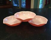 Beautiful Hazel Atlas Crinoline Ripple Pink Bowls Set of 3