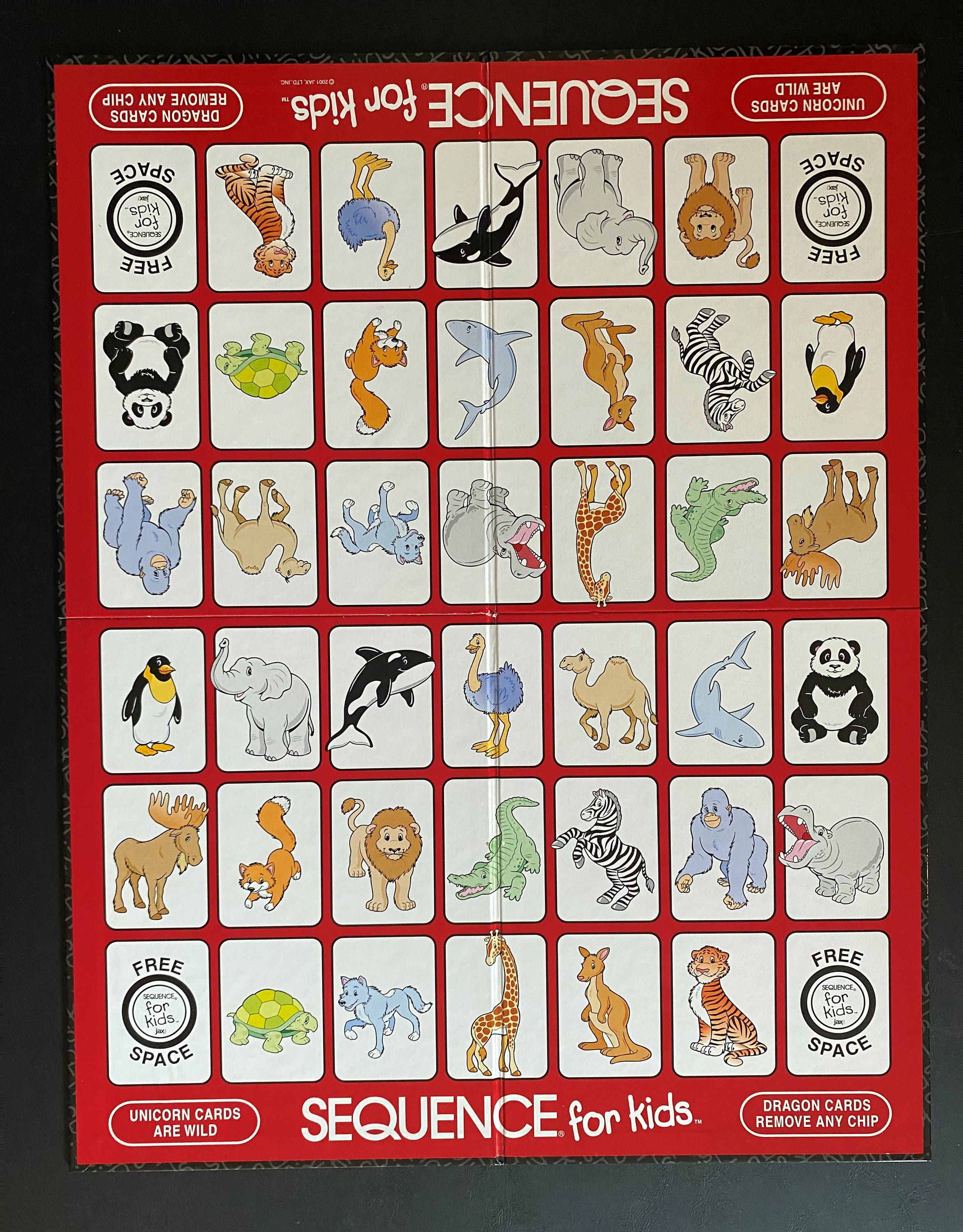 Sequence for Kids Complete Jax LTD Games 2001 Animals Children's Board Game  858160423173