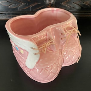 Nancy Pew Baby Bootie Shoes Ceramic Planters: 2 Available - Pink ~or~ Blue --&gt; ADORABLE!