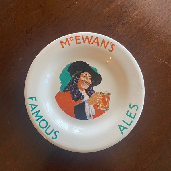 McEwan's Famous Ales Advertising Ceramic Ashtray, English Pub Ashtray