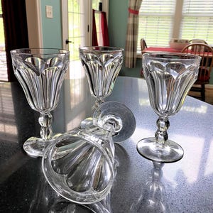 Heisey Colonial Clear Stemmed Goblets - Set of 4