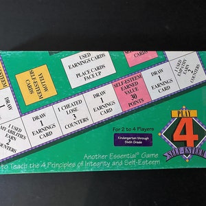 Play 4 Self-Esteem Board Game, Teaching the Principles of Integrity and Self-Esteem (1998) - COMPLETE