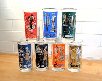 Libbey International High Ball Glass Tumblers - 7 Cities Available - EXCELLENT Condition!!