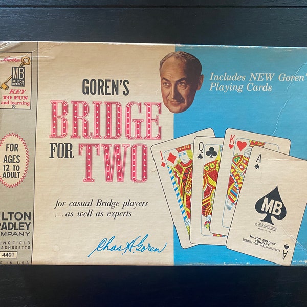 Goren's Bridge For Two by Milton Bradley (1964), Bridge Card Game for Two - COMPLETE w/Original Playing Cards