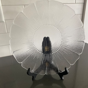 Floral Bouquet Clear Glass Plate by Cristal D&#39;Arques-Durand - Set of 6 10&quot; Dinner Plates