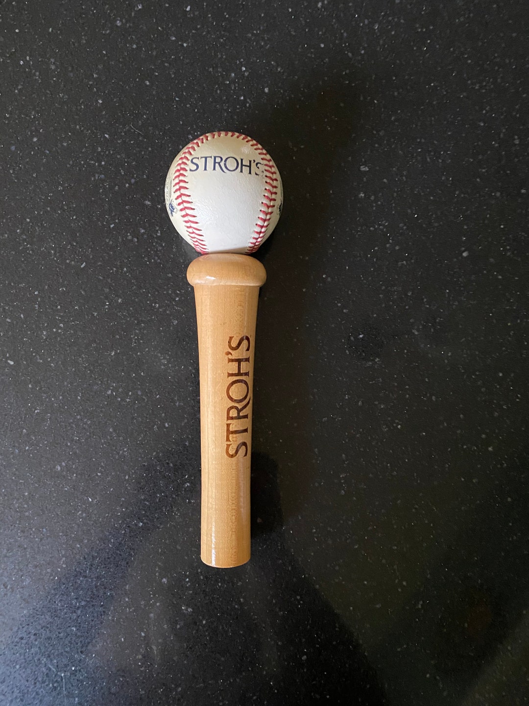 Strohs Beer Solid Wood Bat & Baseball Tap Handle Beer Tap Etsy