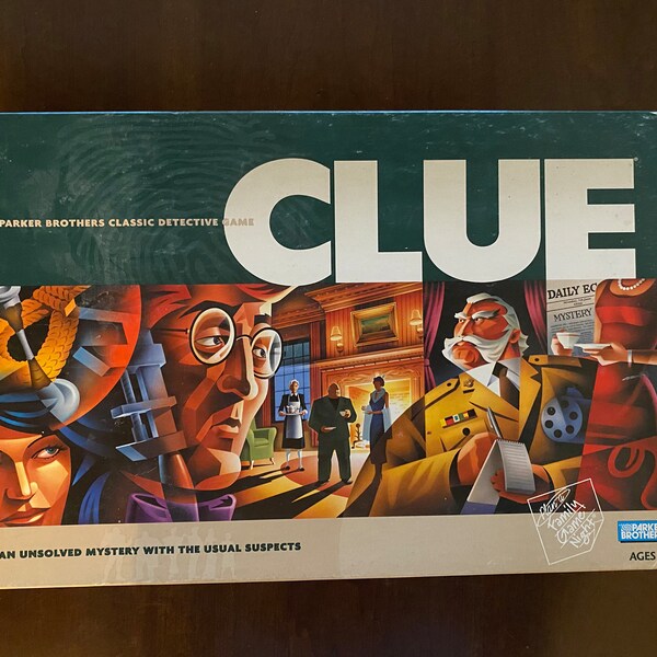 CLUE Classic Detective Board Game w/Collectible Suspect Tokens - Parker Brothers 2002 Edition - COMPLETE