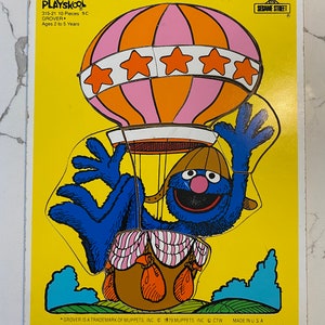 Sesame Street GROVER* Hot Air Balloon Preschool Puzzle, Ages 2 to 5, 10 Pieces, #315-21
