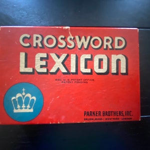 パーカーブラザーズ製クロスワードレキシコンカードゲーム - ヴィンテージ 1938 - コンプリート
