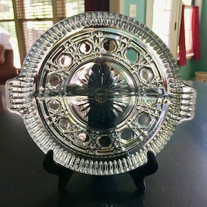 Windsor ‘Button and Cane’ Divided 2-Part Relish Dish by Federal Glass