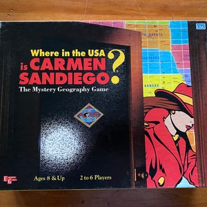 Vintage 1993 University Games 'Where in the USA is Carmen SanDiego?' - The Mystery Geography Game