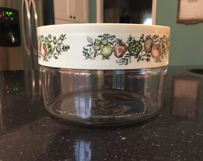 Pyrex Store N' See Glass Jar Canister W/spice of Life Lid Etsy