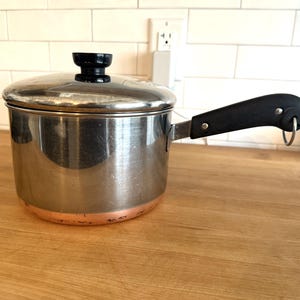 Vintage Revere Ware 3 Qt. Copper Bottom Sauce Pan w/Original Lid - Pre 1968 Revere Ware