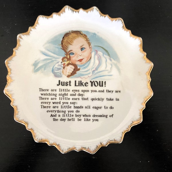 Bradley Exclusives Japan - "Just Like You" Baby Boy Poem Plate