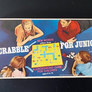 1968 Vintage &#39;Scrabble for Juniors&#39; by Selchow & Righter (1968) - COMPLETE