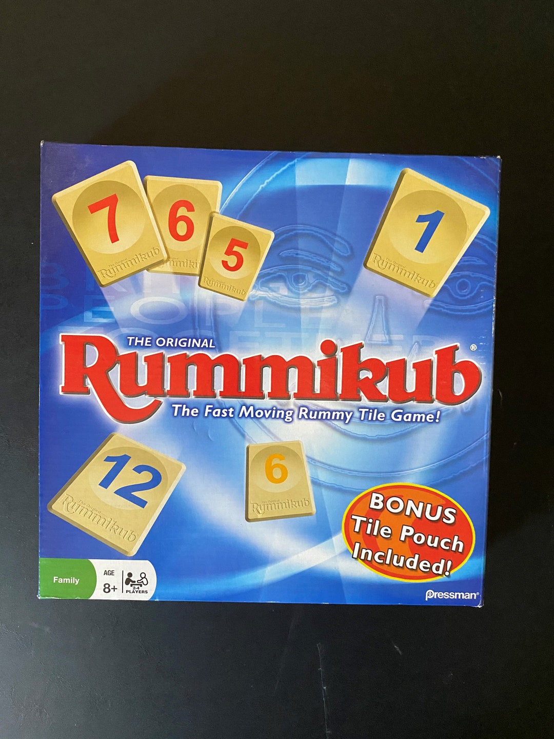 Rummikub Rummy Tile Game W/bonus Fabric Drawstring Tile Pouch COMPLETE