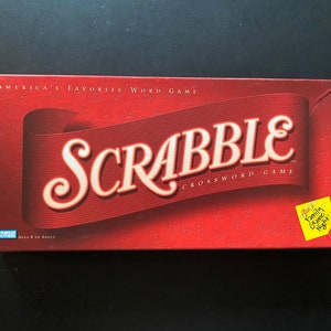 Scrabble de Parker Brother 2001 - COMPLETO con fichas de letras de madera y bolsa para fichas