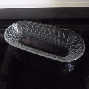 Vintage Indiana Glass Pretzel Clear Glass Celery Dish  #1505