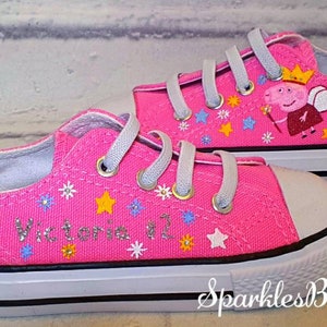 Peppa pig shoes, peppa pig zapatillas personalizadas, personalizadas, zapatillas para niños Kids Pink shoes, Custom Small shoes imagen 3