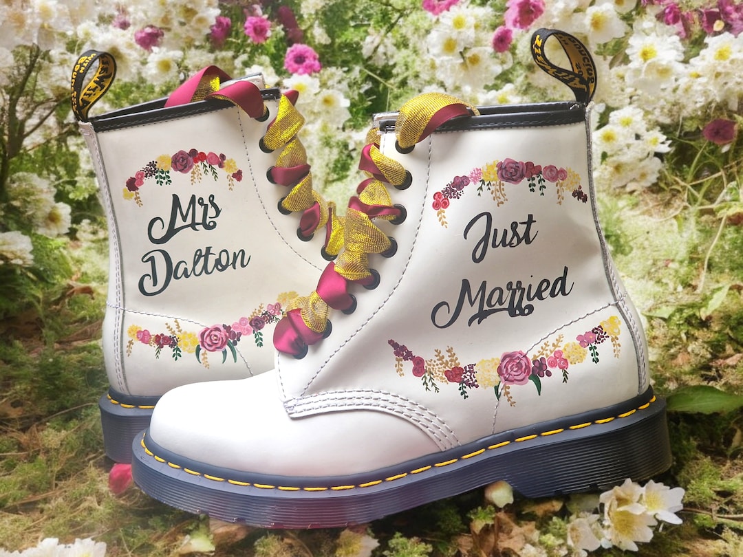 White Doc Dr Marten Wedding Shoes Wedding Doc Martens, Hand