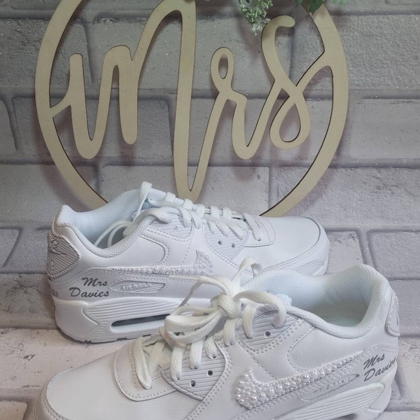 Nike air max 90 wedding shoes, personalised air max 1 custom wedding trainers, Nike wedding shoes