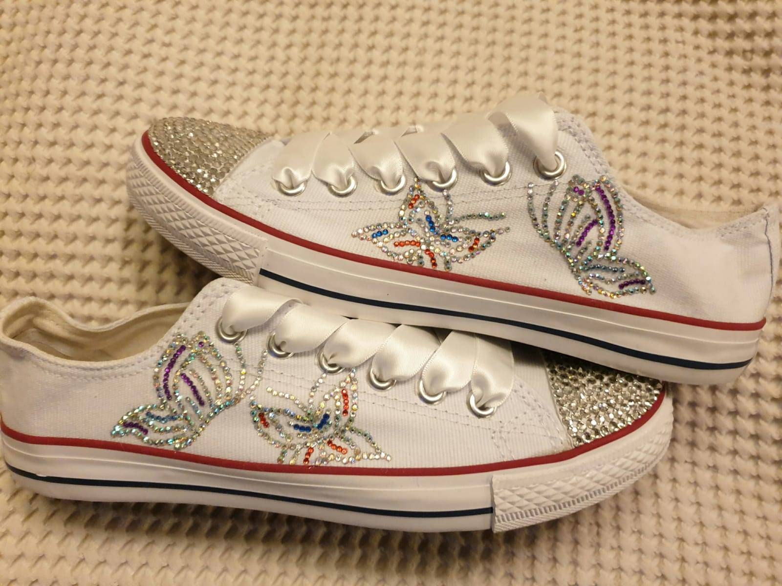 Custom Converse trainers low top canvas 