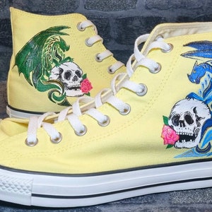 Custom painted Converse, custom converse high tops women, custom converse, painted converse, converse high tops, painted shoes, skull gifts