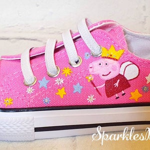 Peppa pig shoes, peppa pig zapatillas personalizadas, personalizadas, zapatillas para niños Kids Pink shoes, Custom Small shoes imagen 2