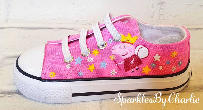 Peppa pig shoes, peppa pig zapatillas personalizadas, personalizadas, zapatillas para niños Kids Pink shoes, Custom Small shoes imagen 2
