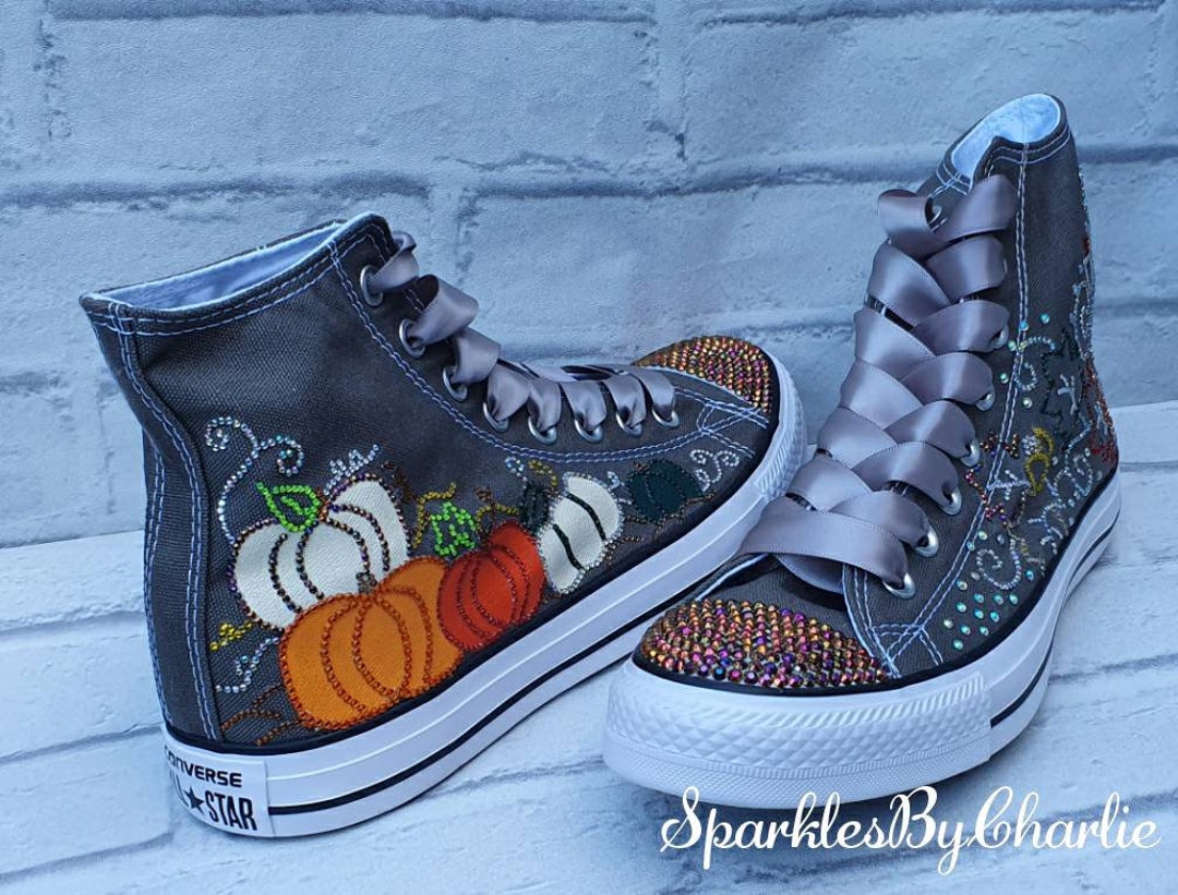 コンバース　Halloween Halloween Pumpkin Ghost and Sunflower Bat Hand Embroidered