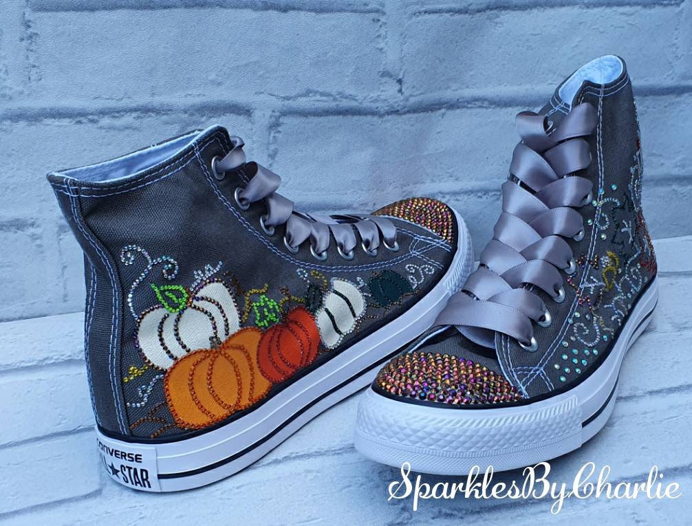 Halloween Converse Pumps, Custom Halloween Shoes, Hightop