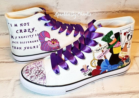 kandidaat metgezel Tether Alice in Wonderland schoenen aangepaste hightop trainers - Etsy Nederland