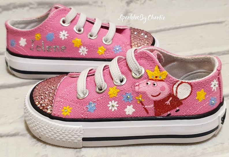 Peppa pig shoes, peppa pig zapatillas personalizadas, personalizadas, zapatillas para niños Kids Pink shoes, Custom Small shoes imagen 5