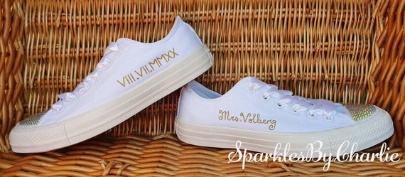 personalised converse wedding shoes