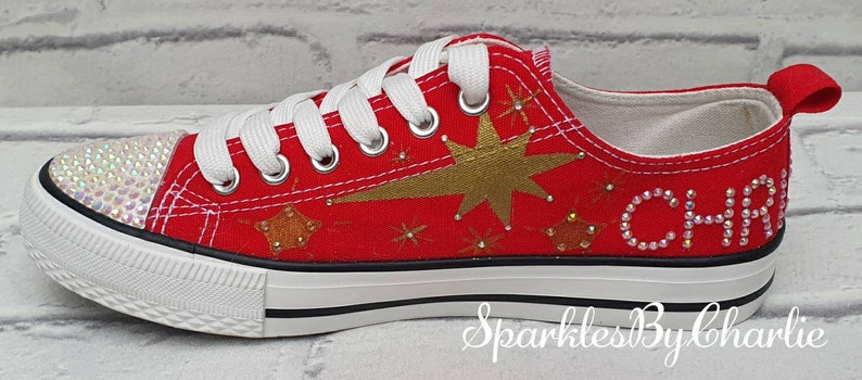 Christmas shoes Xmas trainers low top Converse trainers | Etsy