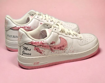 Nike wedding shoes, Air Force 1 wedding trainers, Personalised Bridal pumps, Custom Brides shoes, Painted Wedding Nikes