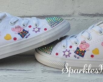 Peppa pig shoes, personalised kids Converse, custom trainers, child's pumps, children's trainers,