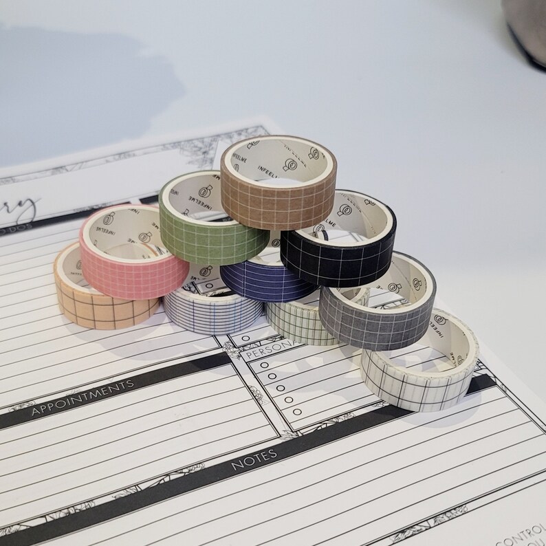 Colorful Washi Tape Wide Washi Tape Color Grid Washi Tape Set Cute Washi Tape Bullet Journal Washi Tape