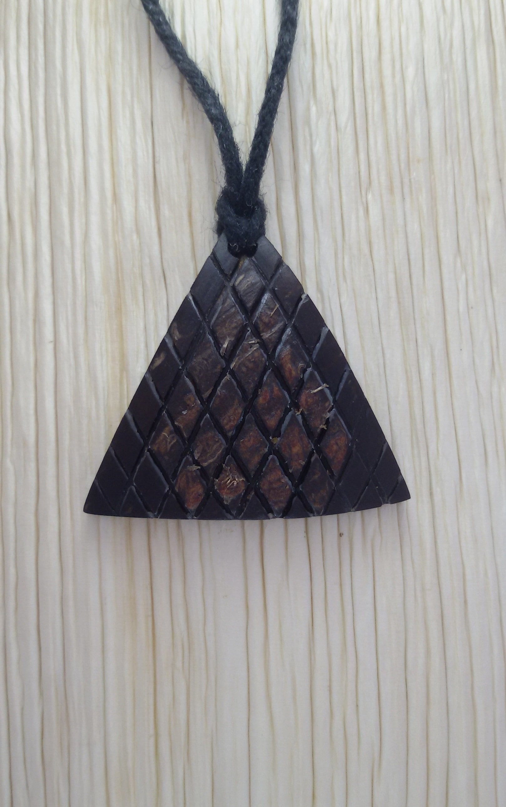 Coconut Shell Pendant Triangle Design Natural Pendant Etsy Ireland