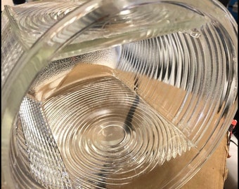 Rare Crouse-Hinds/Kopp Glass low intensity aviation runway light globe Fresnel lens new in box or convert to a lamp!